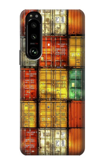 W3861 Colorful Container Block Funda Carcasa Case y Caso Del Tirón Funda para Sony Xperia 5 III