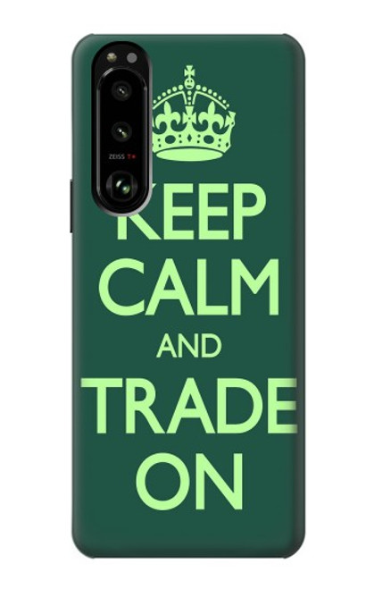 W3862 Keep Calm and Trade On Funda Carcasa Case y Caso Del Tirón Funda para Sony Xperia 5 III