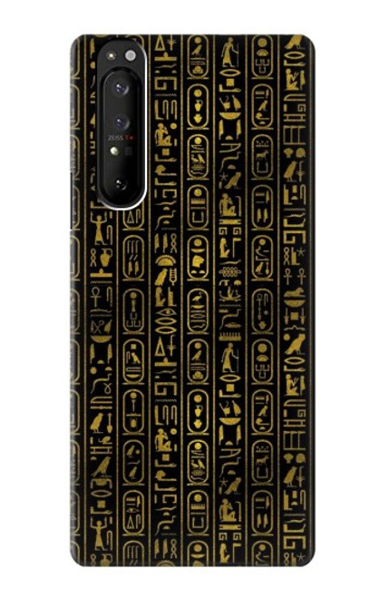 W3869 Ancient Egyptian Hieroglyphic Funda Carcasa Case y Caso Del Tirón Funda para Sony Xperia 1 III