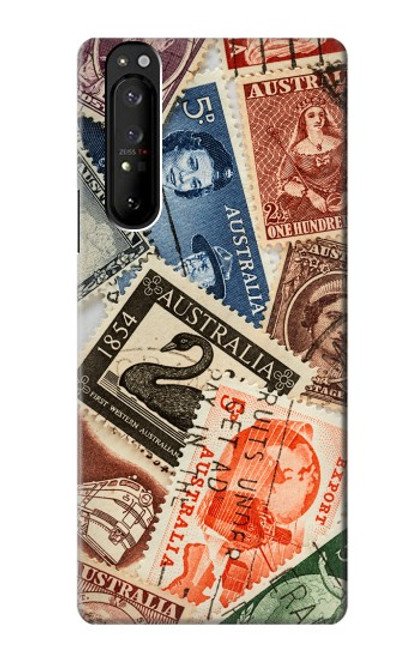 W3900 Stamps Funda Carcasa Case y Caso Del Tirón Funda para Sony Xperia 1 III