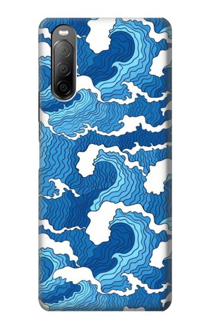 W3901 Aesthetic Storm Ocean Waves Funda Carcasa Case y Caso Del Tirón Funda para Sony Xperia 10 II