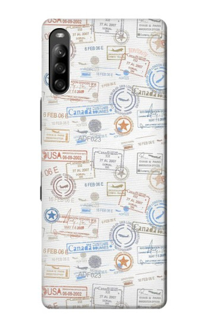 W3903 Travel Stamps Funda Carcasa Case y Caso Del Tirón Funda para Sony Xperia L4