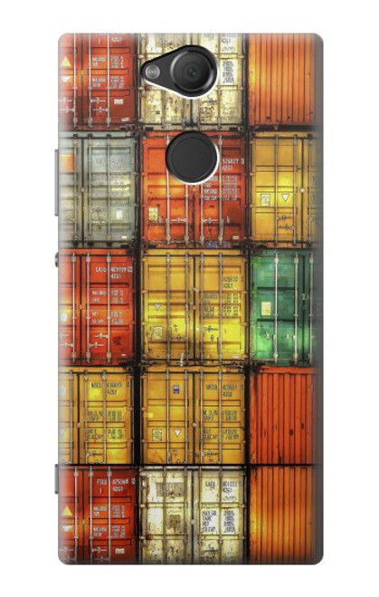 W3861 Colorful Container Block Funda Carcasa Case y Caso Del Tirón Funda para Sony Xperia XA2