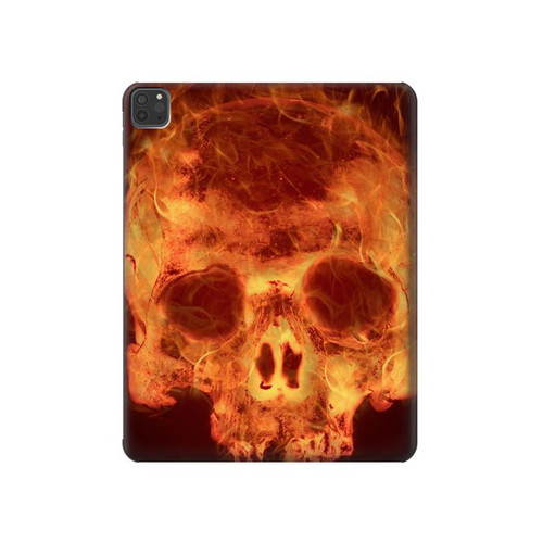 W3881 Fire Skull Funda Carcasa Case para iPad Pro 11 (2021,2020,2018, 3rd, 2nd, 1st)