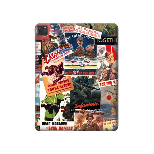 W3905 Vintage Army Poster Funda Carcasa Case para iPad Pro 11 (2021,2020,2018, 3rd, 2nd, 1st)