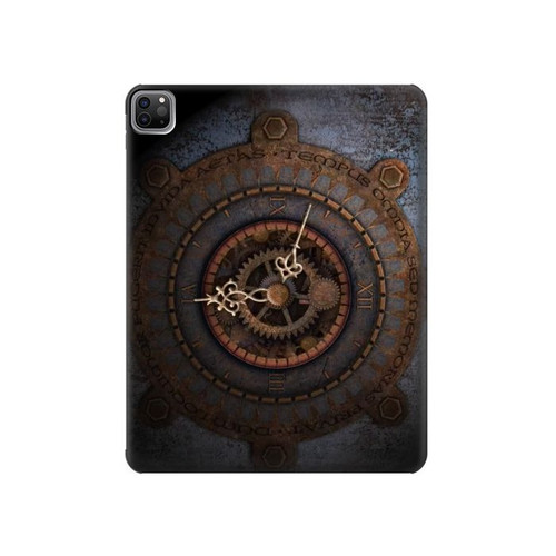 W3908 Vintage Clock Funda Carcasa Case para iPad Pro 12.9 (2022,2021,2020,2018, 3rd, 4th, 5th, 6th)