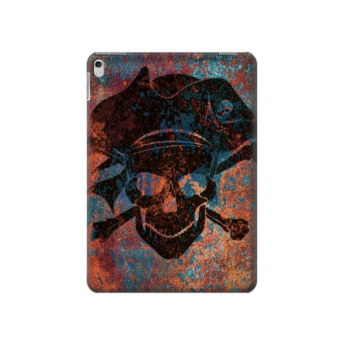 W3895 Pirate Skull Metal Funda Carcasa Case para iPad Air 2, iPad 9.7 (2017,2018), iPad 6, iPad 5