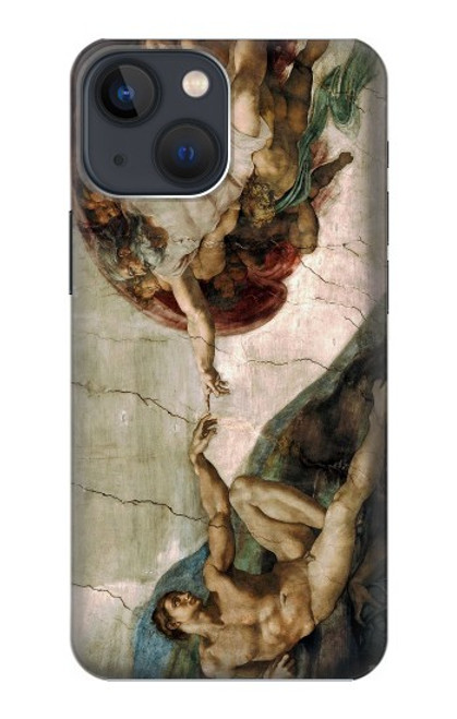 W0179 Michelangelo Creation of Adam Funda Carcasa Case y Caso Del Tirón Funda para iPhone 14