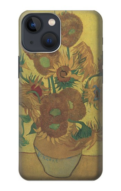 W0214 Van Gogh Vase Fifteen Sunflowers Funda Carcasa Case y Caso Del Tirón Funda para iPhone 14