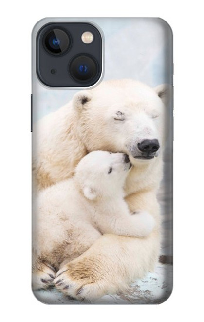 W3373 Polar Bear Hug Family Funda Carcasa Case y Caso Del Tirón Funda para iPhone 14