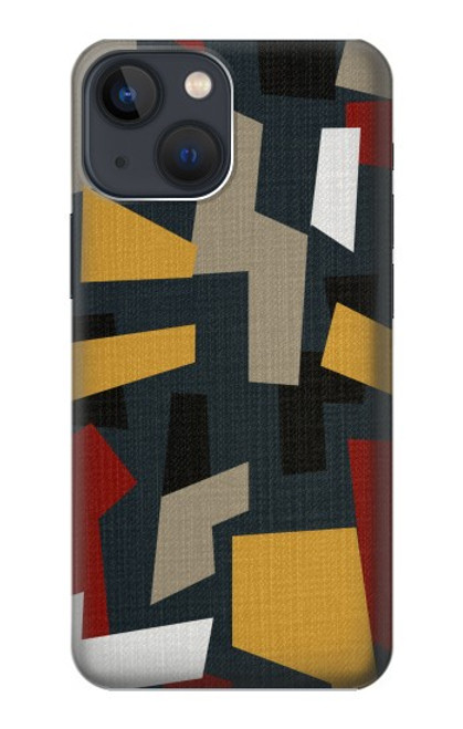 W3386 Abstract Fabric Texture Funda Carcasa Case y Caso Del Tirón Funda para iPhone 14