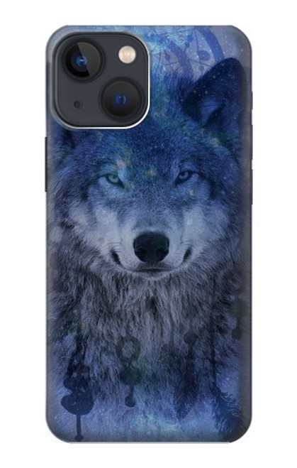 W3410 Wolf Dream Catcher Funda Carcasa Case y Caso Del Tirón Funda para iPhone 14