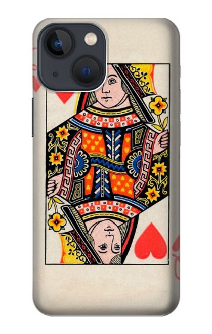 W3429 Queen Hearts Card Funda Carcasa Case y Caso Del Tirón Funda para iPhone 14