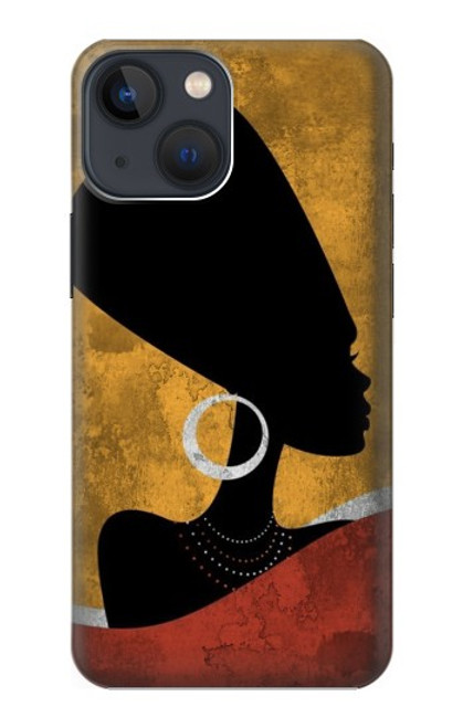 W3453 African Queen Nefertiti Silhouette Funda Carcasa Case y Caso Del Tirón Funda para iPhone 14