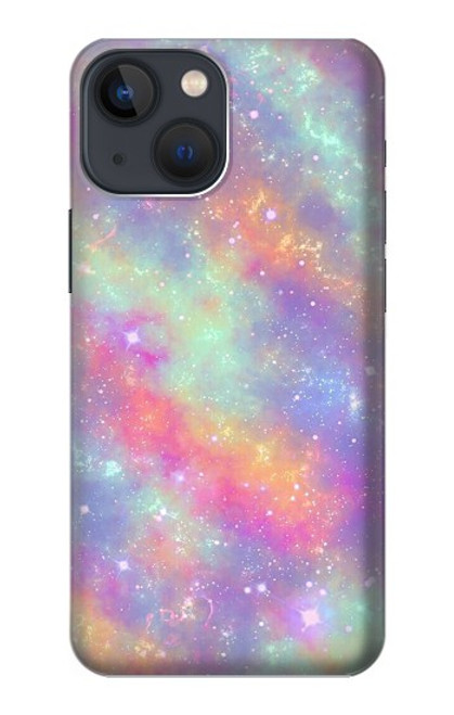 W3706 Pastel Rainbow Galaxy Pink Sky Funda Carcasa Case y Caso Del Tirón Funda para iPhone 14