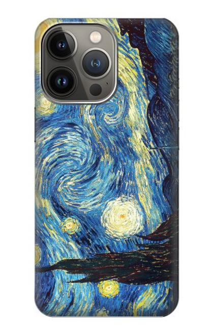 W0213 Van Gogh Starry Nights Funda Carcasa Case y Caso Del Tirón Funda para iPhone 14 Pro