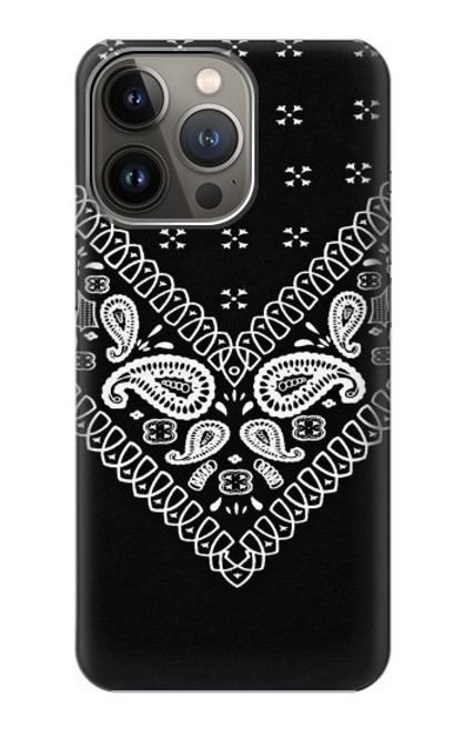 W3363 Bandana Black Pattern Funda Carcasa Case y Caso Del Tirón Funda para iPhone 14 Pro