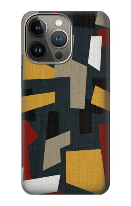 W3386 Abstract Fabric Texture Funda Carcasa Case y Caso Del Tirón Funda para iPhone 14 Pro