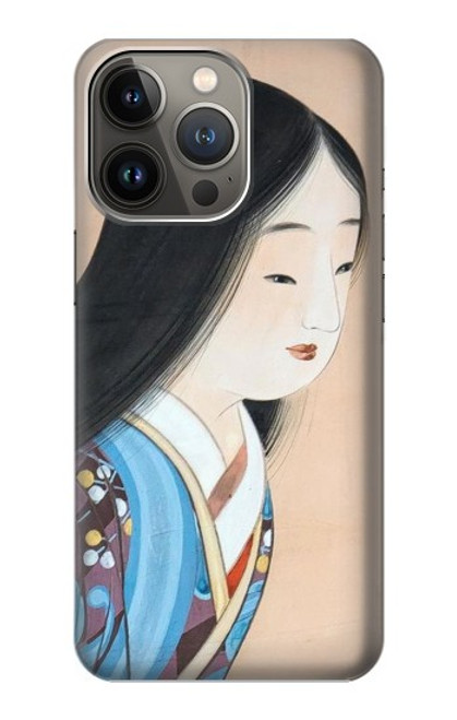 W3483 Japan Beauty Kimono Funda Carcasa Case y Caso Del Tirón Funda para iPhone 14 Pro