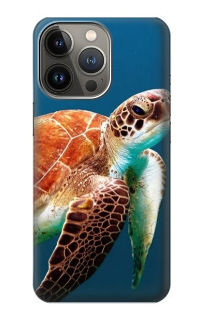 W3497 Green Sea Turtle Funda Carcasa Case y Caso Del Tirón Funda para iPhone 14 Pro
