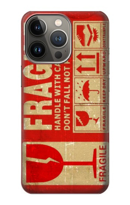 W3552 Vintage Fragile Label Art Funda Carcasa Case y Caso Del Tirón Funda para iPhone 14 Pro
