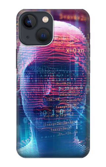 W3800 Digital Human Face Funda Carcasa Case y Caso Del Tirón Funda para iPhone 14 Plus