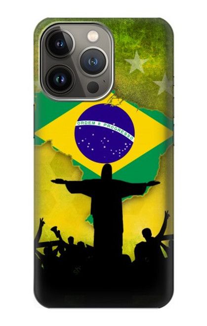 W2981 Brazil Football Soccer Funda Carcasa Case y Caso Del Tirón Funda para iPhone 14 Pro Max