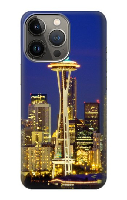 W3550 Space Needle Seattle Skyline Funda Carcasa Case y Caso Del Tirón Funda para iPhone 14 Pro Max