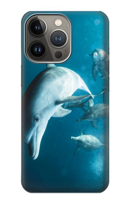 W3878 Dolphin Funda Carcasa Case y Caso Del Tirón Funda para iPhone 14 Pro Max