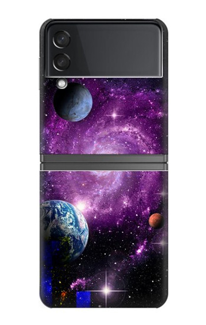 W3689 Galaxy Outer Space Planet Funda Carcasa Case y Caso Del Tirón Funda para Samsung Galaxy Z Flip 4