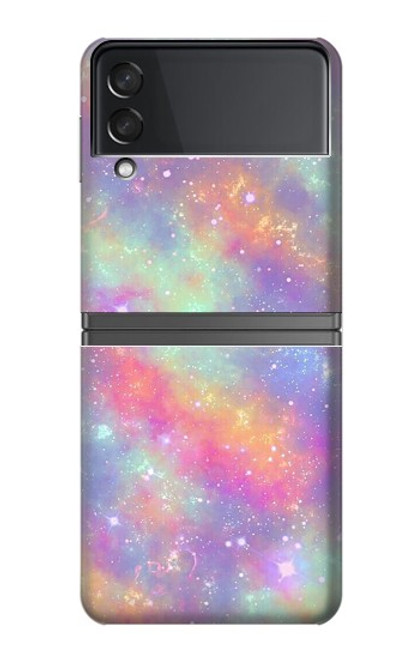 W3706 Pastel Rainbow Galaxy Pink Sky Funda Carcasa Case y Caso Del Tirón Funda para Samsung Galaxy Z Flip 4