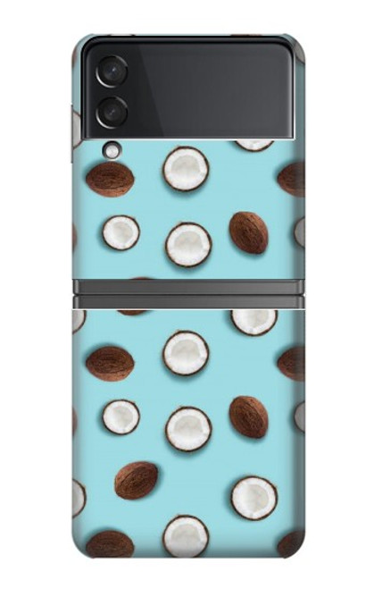 W3860 Coconut Dot Pattern Funda Carcasa Case y Caso Del Tirón Funda para Samsung Galaxy Z Flip 4