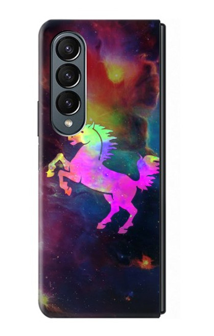 W2486 Rainbow Unicorn Nebula Space Funda Carcasa Case y Caso Del Tirón Funda para Samsung Galaxy Z Fold 4