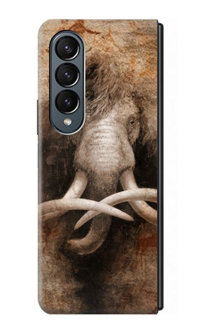 W3427 Mammoth Ancient Cave Art Funda Carcasa Case y Caso Del Tirón Funda para Samsung Galaxy Z Fold 4