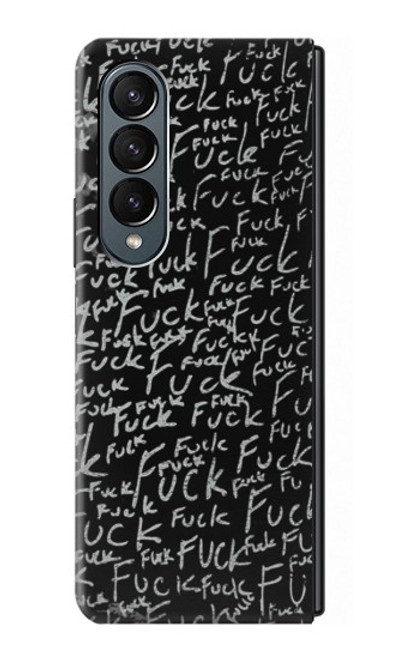 W3478 Funny Words Blackboard Funda Carcasa Case y Caso Del Tirón Funda para Samsung Galaxy Z Fold 4
