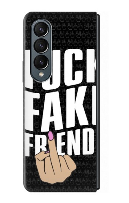 W3598 Middle Finger Fuck Fake Friend Funda Carcasa Case y Caso Del Tirón Funda para Samsung Galaxy Z Fold 4