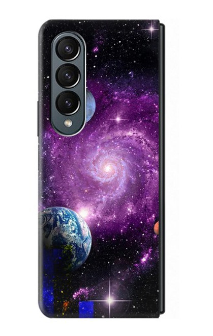 W3689 Galaxy Outer Space Planet Funda Carcasa Case y Caso Del Tirón Funda para Samsung Galaxy Z Fold 4