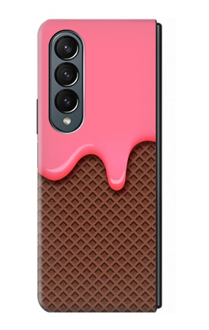 W3754 Strawberry Ice Cream Cone Funda Carcasa Case y Caso Del Tirón Funda para Samsung Galaxy Z Fold 4