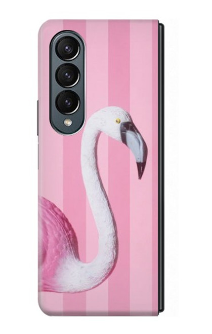 W3805 Flamingo Pink Pastel Funda Carcasa Case y Caso Del Tirón Funda para Samsung Galaxy Z Fold 4
