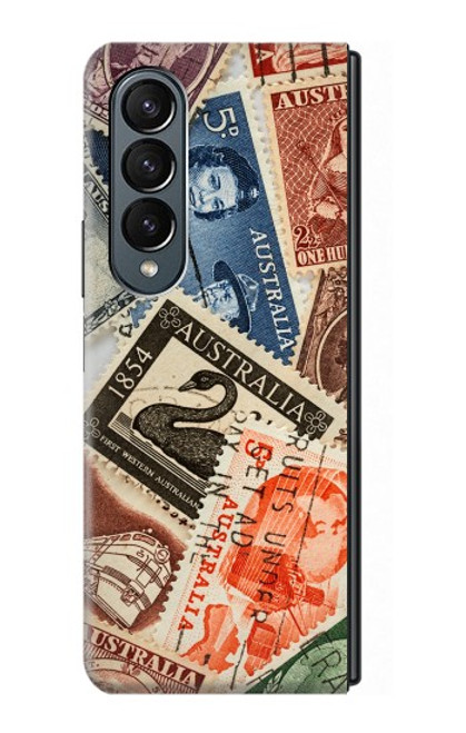 W3900 Stamps Funda Carcasa Case y Caso Del Tirón Funda para Samsung Galaxy Z Fold 4