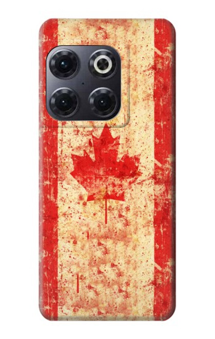 W1603 Canada Flag Old Vintage Funda Carcasa Case y Caso Del Tirón Funda para OnePlus 10T