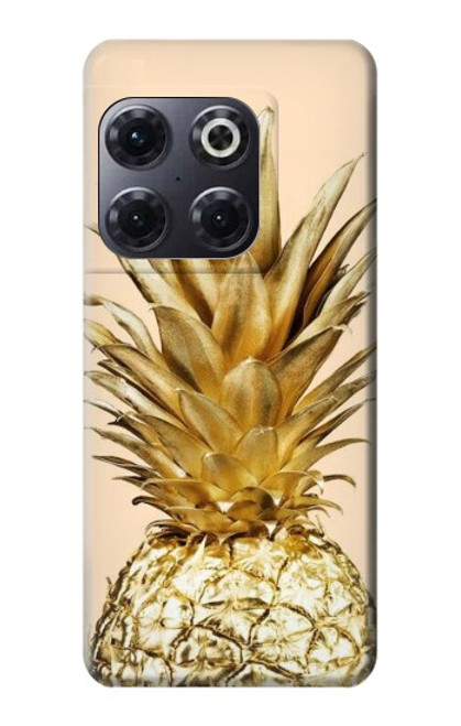 W3490 Gold Pineapple Funda Carcasa Case y Caso Del Tirón Funda para OnePlus 10T