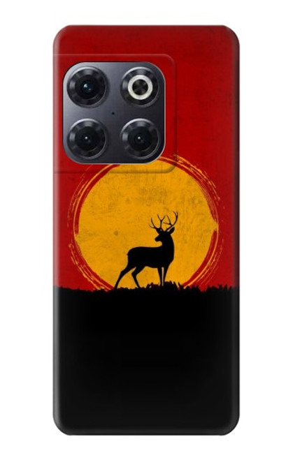 W3513 Deer Sunset Funda Carcasa Case y Caso Del Tirón Funda para OnePlus 10T