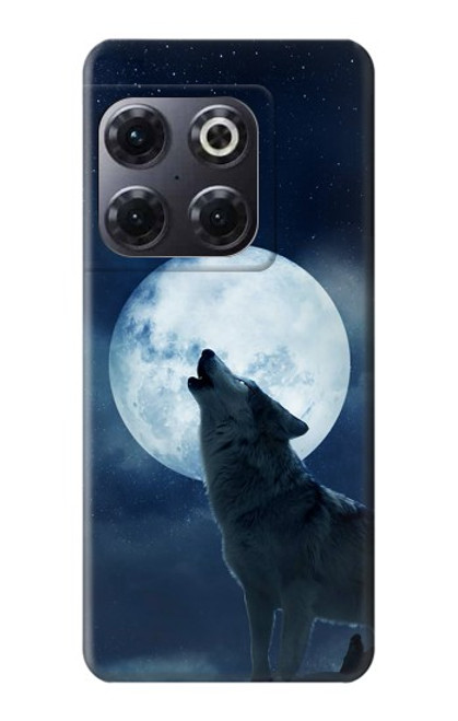 W3693 Grim White Wolf Full Moon Funda Carcasa Case y Caso Del Tirón Funda para OnePlus 10T