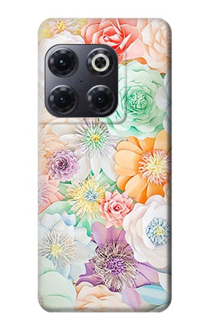 W3705 Pastel Floral Flower Funda Carcasa Case y Caso Del Tirón Funda para OnePlus 10T