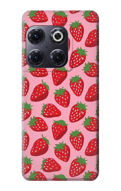 W3719 Strawberry Pattern Funda Carcasa Case y Caso Del Tirón Funda para OnePlus 10T