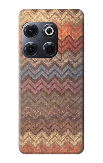 W3752 Zigzag Fabric Pattern Graphic Printed Funda Carcasa Case y Caso Del Tirón Funda para OnePlus 10T