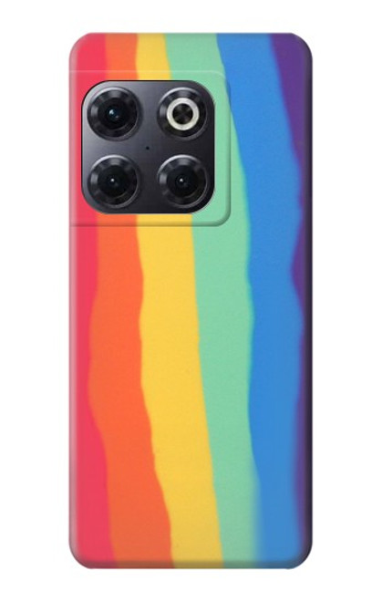 W3799 Cute Vertical Watercolor Rainbow Funda Carcasa Case y Caso Del Tirón Funda para OnePlus 10T