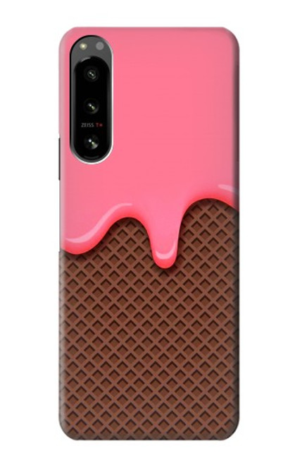 W3754 Strawberry Ice Cream Cone Funda Carcasa Case y Caso Del Tirón Funda para Sony Xperia 5 IV