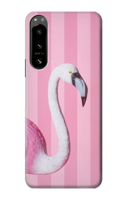 W3805 Flamingo Pink Pastel Funda Carcasa Case y Caso Del Tirón Funda para Sony Xperia 5 IV